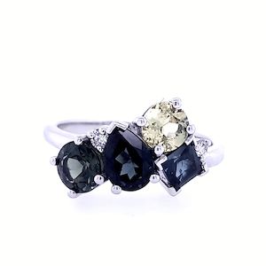 White Gold Multi-Sapphire Dress Ring