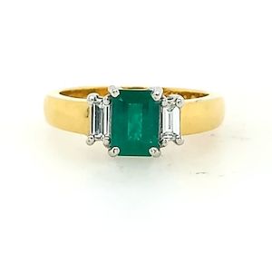 18ct Emerald and Diamond Ring