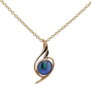 Blue Pearl 9ct Yellow Gold Twist Necklace