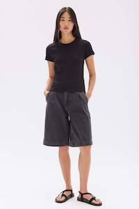 Clothing: Slack Pleat Denim Short