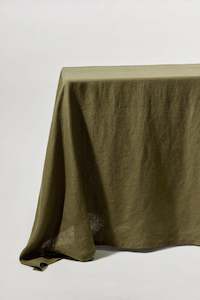 Clothing: Linen Table Cloth Olive