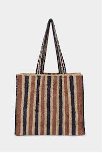 Raffia Stripe Tote Bag