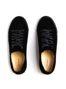 Suede Leather Low Sneaker - Black