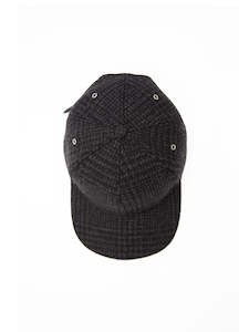 Baseball Cap Wool - Black Houndstooth