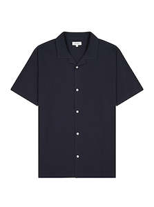 Panama Shirt - Navy Seersucker