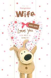 Birthday Card Wife Boofles Holding Heart