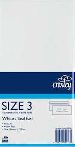 Croxley Size 3 White Seal-easi Envelopes Pack 20