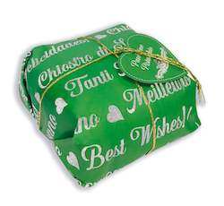 Panettone Pistacchio. (Best wishes - glitter) 500gm green