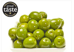 Giant Nocellara Sicilian olives mini bucket in brine 1KG (drained weight 500g)