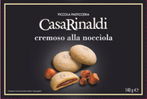 Casa Rinaldi cremes all nocciola, hazelnut centred biscuits 140g