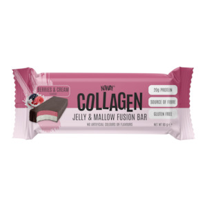 Protein Bar: NOWAY Collagen Fusion Bar - Berries & Cream