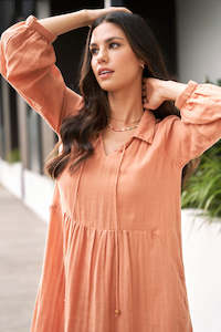 Dusty Peach Cotton Dress