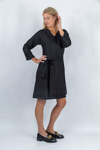 Internet only: Koru Knot Tie-Up Dress in  Black