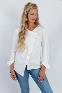 Angular Aura Asymmetric Top in White