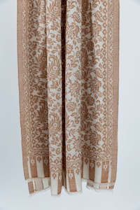 Exquisite Wool-Silk Blend Scarves in White and Brown