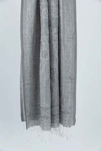 Timeless Elegance: Wool-Silk Blend Scarf in Grey