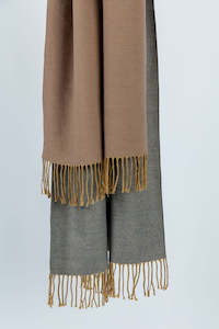 Luxurious Cashmere Shawl in Grey and Brown