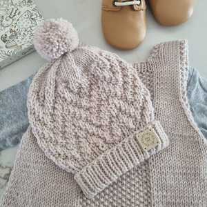 Hat - In Stock: Mountain Beanie 0-6m Merino light brown