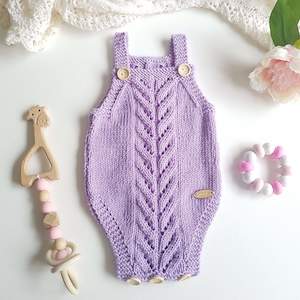 Meadows romper 0-3 months lavender merino