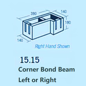 Right Hand Corner Bond Beam – 15.12