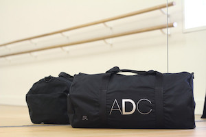 Dance (including ballet) teaching: ADC DUFFLE BAG BLACK/SILVER auckland-dance