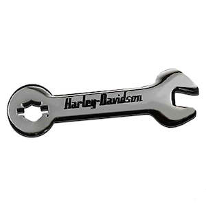 sa8014667 HARLEY 1.5 inch. Bar & Shield Wrench Metal Pin, Gloss Silver Finish sa8014667