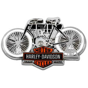 sa8013103 HARLEY 1.5inch. Vintage Motorcycle B&S Metal Pin Antique Silver Finish sa8013103