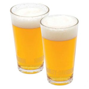 hdx-98745 HARLEY® Premier Pint Glass Set - 16 oz. - Faux Etched H-D Logo hdx-98745