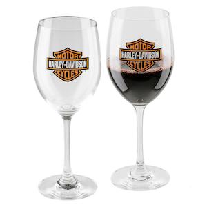 hdx-98708 HARLEY Core Bar & Shield Logo Wine Glass Set - 19 oz hdx-98708