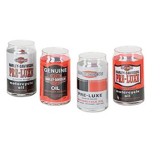 hdx-98714 HARLEY Oil Can Graphics Glass Set   Set of Four hdx-98714