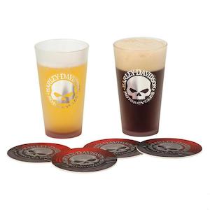 hdl-18763 Harley  SKULL  PINT GLASS SET HDL-18763 hdl-18763