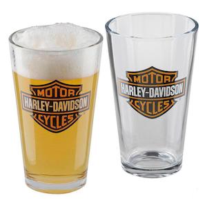 hdx-98706 HARLEY Core Bar & Shield Logo Pint Glass Set - 16 oz hdx-98706