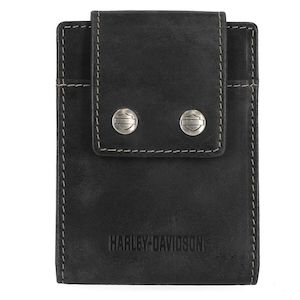 mw-mwm010-blk Harley WALLET SNAP PKT BILLFOLD RFID BLK 3.25`` X 4.25`` mw-mwm010…