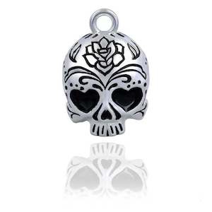 srb0052 RIDE BELL CANDY HEART EYES  SKULL  srb0052