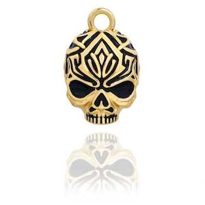 srb0038 RIDE BELL GOLD TRIBAL  SKULL  srb0038