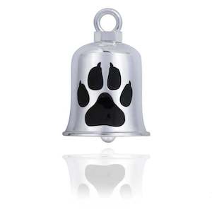 srb0019 RIDE BELL SILVER W BLACK PAW srb0019