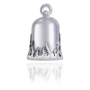 srb0011  RIDE BELL SILVER W SILVER FLAMES srb0011