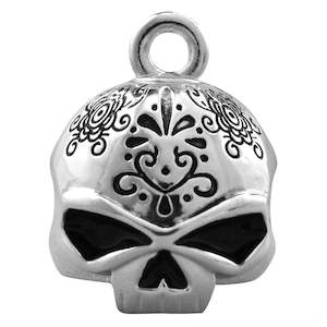 hrb041 HARLEY   Day Of The Dead Silver Ride Bell HRB041