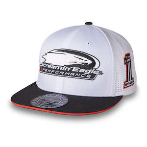 97719-24vm Harley SCREAMIN` EAGLE FITTED BASEBALL CAP - BRIGHT WHITE