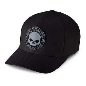 99409-16vm Harley RUBBER WILLIE G  SKULL  PATCH STRETCH CAP