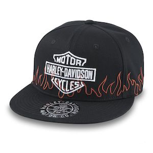 97621-24vm Harley FLAMES FITTED HAT - BLACK BEAUTY