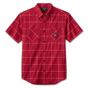 96558-24vm Harley SHIRT WOVEN  RED PLAID 96558-24vm