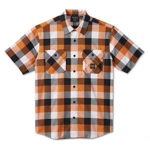 96550-24vm Harley SHIRT WOVEN  ORANGE PLAID 96550-24vm