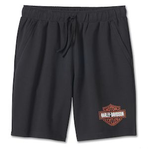 99197-24vm Harley MEN`S BAR & SHIELD FLEECE SHORTS - HARLEY BLACK