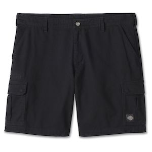 96784-23vm Harley 96784-23VM MEN`S MILWAUKEE CARGO SHORT - BLACK BEAUTY