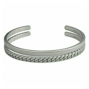 hsb0265 HARLEY  Womens Flat Chain Double Cuff Bracelets - Stainless Steel