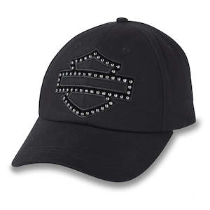 Harley BAR & SHIELD EMBELLISHED BASEBALL CAP - BLACK BEAUTY