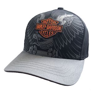 brvc0136 Harley HD CAP EAGLE WINGED  BLACK /GREY brvc0136