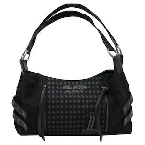 wdd7343-black Harley HD DISTRESS DENIM SATCHEL  BLACK  wdd7343-black wdd7343-black