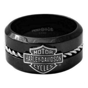 hsr0070 Harley MOD SILVER STEEL WIRE BAND RING HSR0070-08